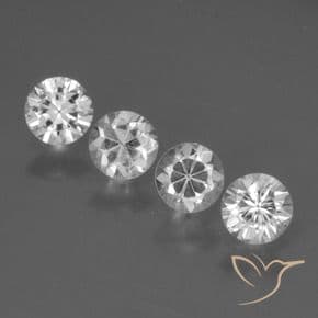 1.57ct Natural White Sapphire, Round Cut, 4.42 mm