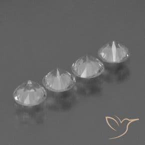 1.57ct Natural White Sapphire, Round Cut, 4.42 mm