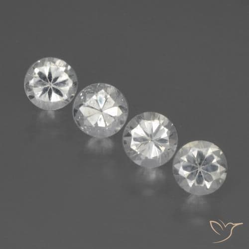 1.64ct Natural White Sapphire, Round Cut, 4.39 mm