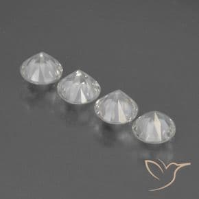 1.64ct Natural White Sapphire, Round Cut, 4.39 mm
