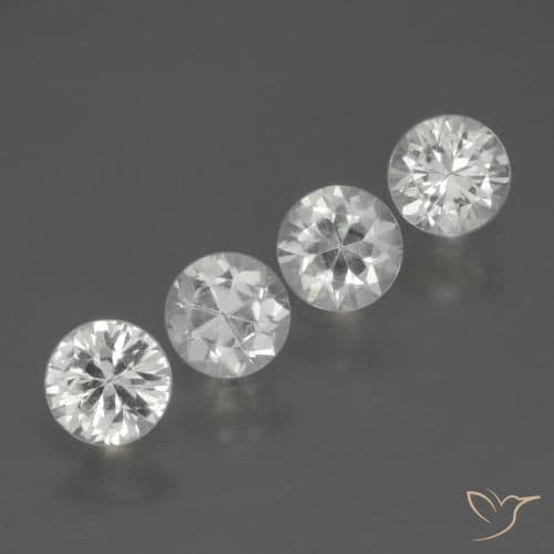 1.70ct Natural White Sapphire, Round Cut, 4.54 mm