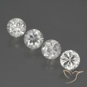 1.70ct Natural White Sapphire, Round Cut, 4.54 mm