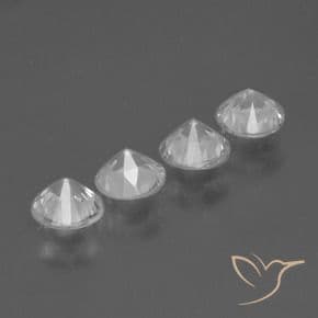 1.70ct Natural White Sapphire, Round Cut, 4.54 mm