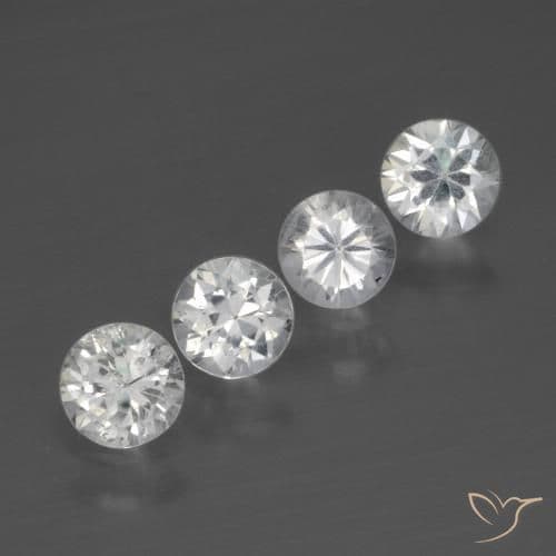 1.59ct Natural White Sapphire, Round Cut, 4.28 mm