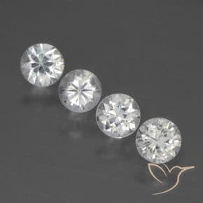 1.59ct Natural White Sapphire, Round Cut, 4.28 mm