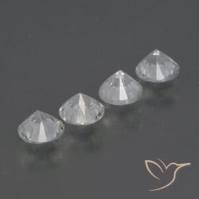 1.59ct Natural White Sapphire, Round Cut, 4.28 mm