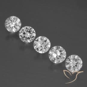 1.75ct Natural White Sapphire, Round Cut, 4.39 mm