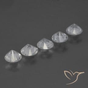 1.75ct Natural White Sapphire, Round Cut, 4.39 mm