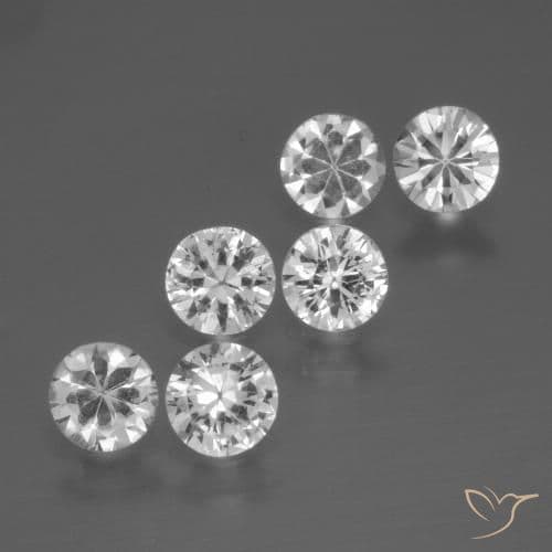 2.28ct Natural White Sapphire, Round Cut, 4.35 mm