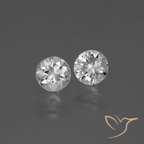 0.84ct Natural White Sapphire, Round Cut, 4.44 mm