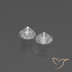 0.84ct Natural White Sapphire, Round Cut, 4.44 mm