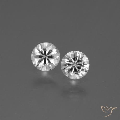 0.72ct Natural Clear White Sapphire, Round Cut, 4.30 mm