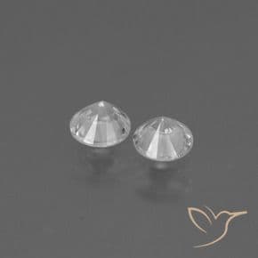 0.72ct Natural Clear White Sapphire, Round Cut, 4.30 mm