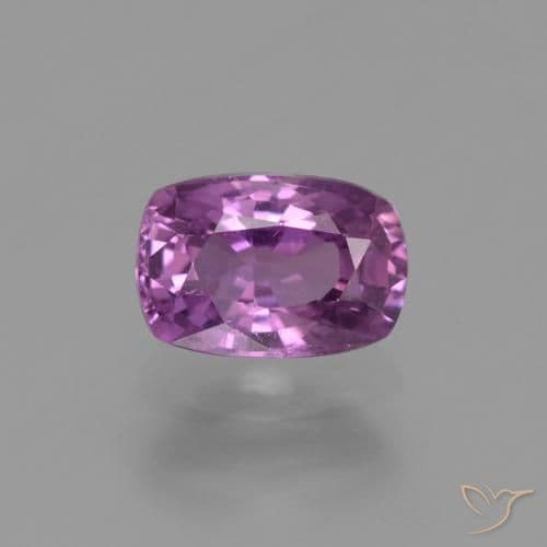 1.59ct Medium Purple Sapphire, Cushion Cut, 7.8x5.3 mm