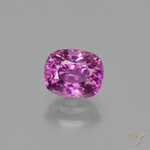 1.34ct Intense Pinkish Purple Sapphire, Cushion Cut, 6.5x5.3 mm