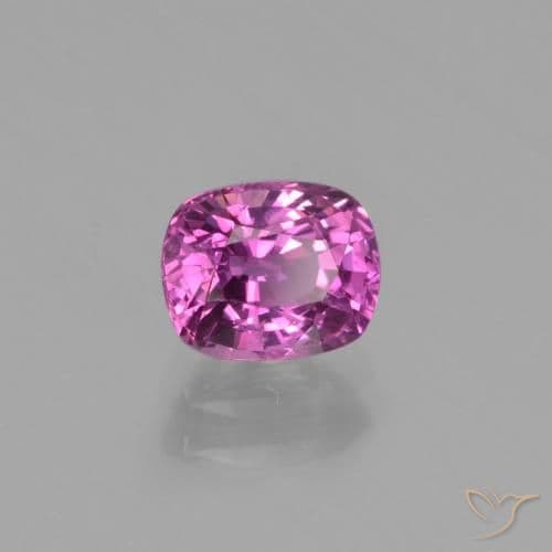 1.34ct Intense Pinkish Purple Sapphire, Cushion Cut, 6.5x5.3 mm