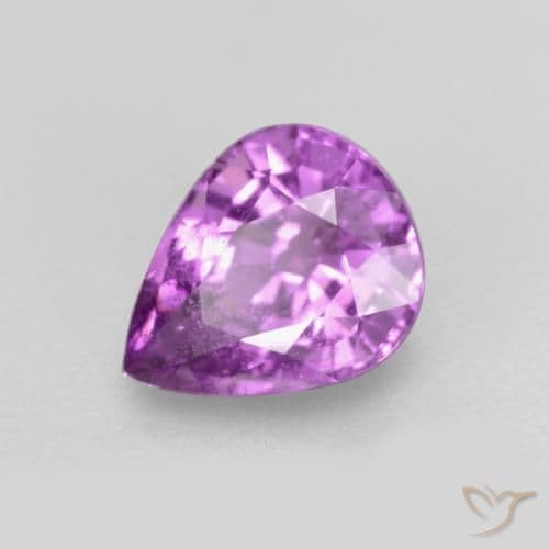 0.98ct Medium Purple Sapphire, Pear Shape, 6.6x5.3 mm