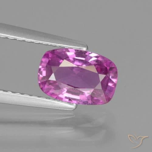 1.31ct Pinkish Purple Sapphire, Cushion Cut, 7.9x5.4 mm