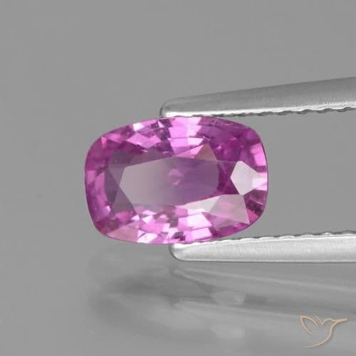 1.31ct Pinkish Purple Sapphire, Cushion Cut, 7.9x5.4 mm