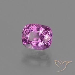 1.22ct Deep Pinkish Purple Sapphire, Cushion Cut, 6.2x5.1 mm