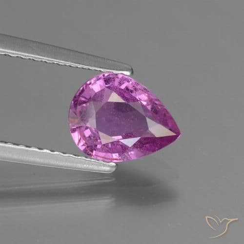 1.32ct Natural Medium Purple Sapphire, Pear Shape, 8x6.3 mm
