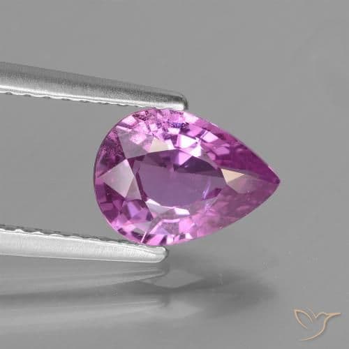 1.48ct Intense Pinkish Purple Sapphire, Pear Shape, 8.5x6.3 mm