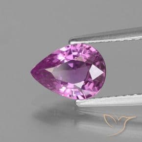 1.48ct Intense Pinkish Purple Sapphire, Pear Shape, 8.5x6.3 mm