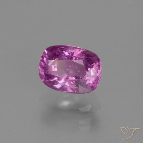 1.38ct Medium-Dark Purple Sapphire, Cushion Cut, 7.1x5.3 mm