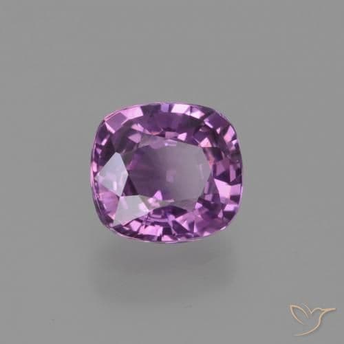 1.33ct Pinkish Grape Sapphire, Cushion Cut, 6.5x5.9 mm
