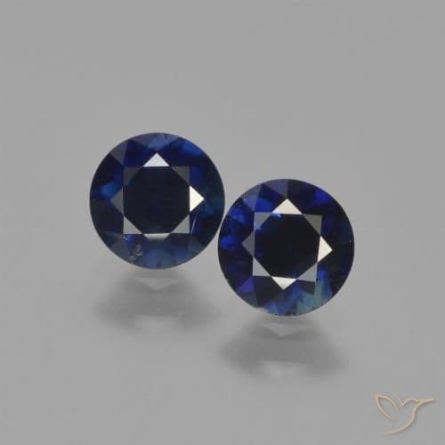 1.20ct Natural Navy Blue Sapphire, Round Cut, 5.07 mm