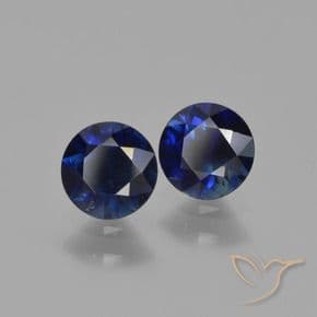 1.20ct Natural Navy Blue Sapphire, Round Cut, 5.07 mm