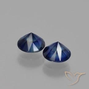 1.20ct Natural Navy Blue Sapphire, Round Cut, 5.07 mm