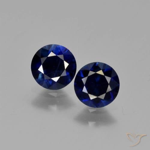 1.22ct Natural Navy Blue Sapphire, Round Cut, 5.14 mm