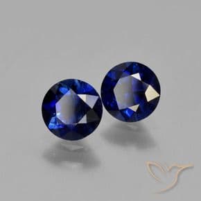 1.22ct Natural Navy Blue Sapphire, Round Cut, 5.14 mm
