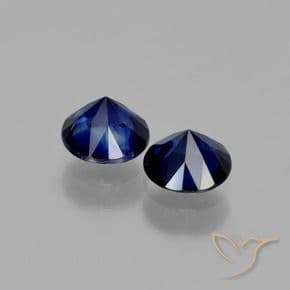 1.22ct Natural Navy Blue Sapphire, Round Cut, 5.14 mm
