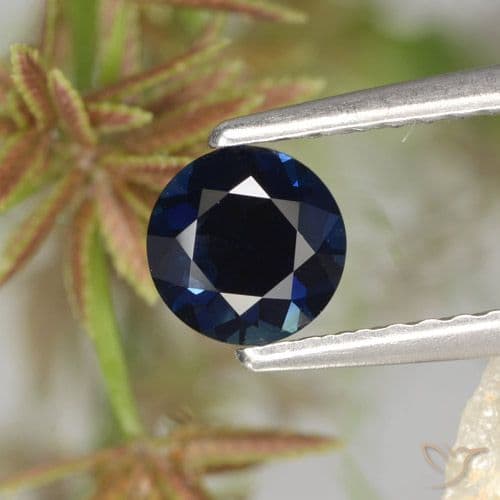 0.62ct Natural Navy Blue Sapphire, Round Cut, 5.09 mm