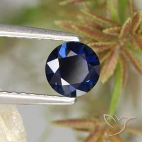 0.62ct Natural Navy Blue Sapphire, Round Cut, 5.09 mm