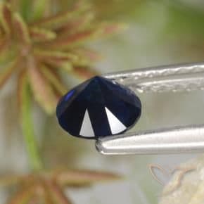 0.62ct Natural Navy Blue Sapphire, Round Cut, 5.09 mm