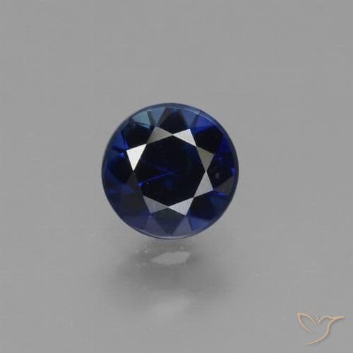 0.69ct Natural Navy Blue Sapphire, Round Cut, 5.41 mm