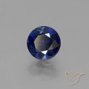 0.69ct Natural Navy Blue Sapphire, Round Cut, 5.41 mm
