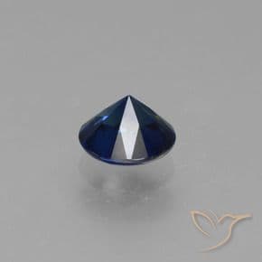 0.69ct Natural Navy Blue Sapphire, Round Cut, 5.41 mm