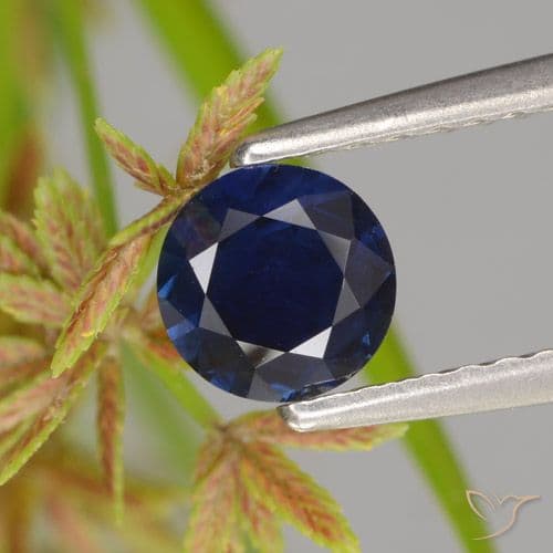0.58ct Natural Twilight Blue Sapphire, Round Cut, 5.14 mm