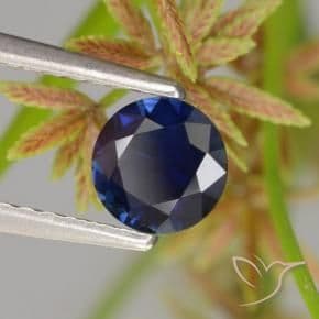 0.58ct Natural Twilight Blue Sapphire, Round Cut, 5.14 mm