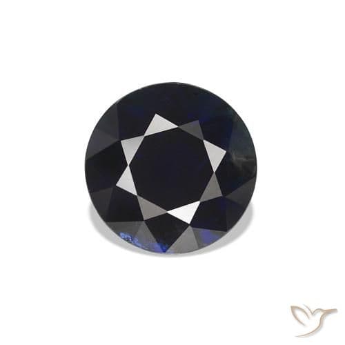 0.79ct Natural Midnight Blue Sapphire, Round Cut, 5.52 mm