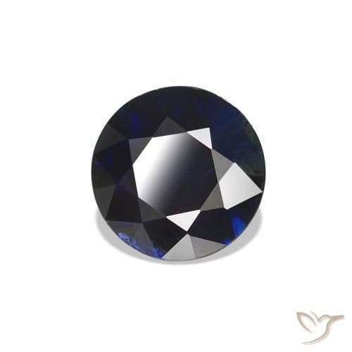 0.79ct Natural Midnight Blue Sapphire, Round Cut, 5.52 mm