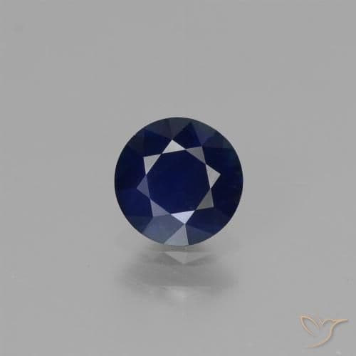 0.62ct Natural Navy Blue Sapphire, Round Cut, 5.16 mm