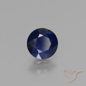 0.62ct Natural Navy Blue Sapphire, Round Cut, 5.16 mm
