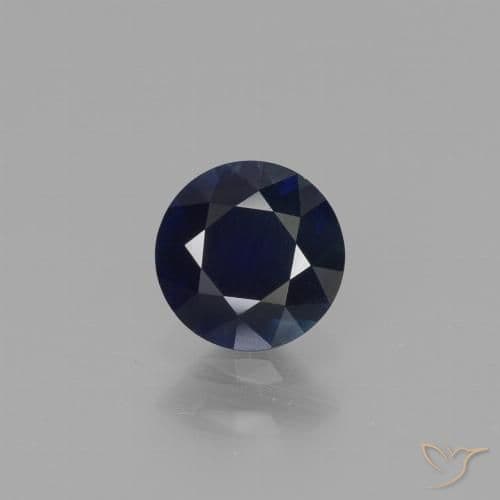 0.66ct Natural Twilight Blue Sapphire, Round Cut, 5.20 mm