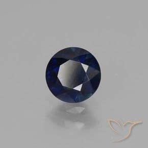0.66ct Natural Twilight Blue Sapphire, Round Cut, 5.20 mm