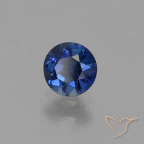 0.56ct Natural Navy Blue Sapphire, Round Cut, 4.84 mm